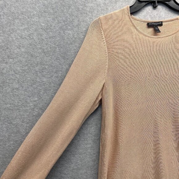 Eileen Fisher Lightweight Sweater Womens Petite Medium Peach Tencel Silk Blend - Picture 5 of 12